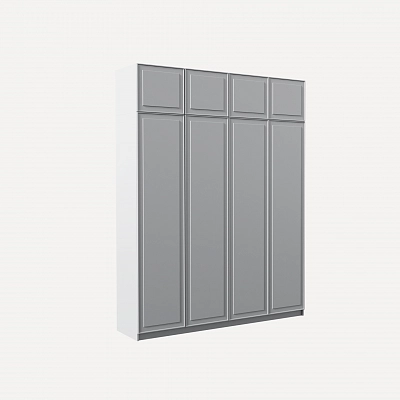 Шкаф с антресолью и фрезерованными фасадами Альтаир Серый (Селден)
