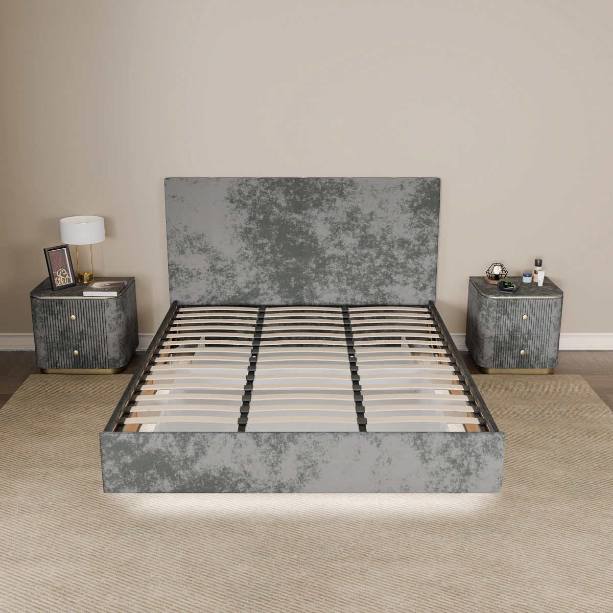 Кровать с подъемным механизмом Диона Графит 160х200 (avatr26)